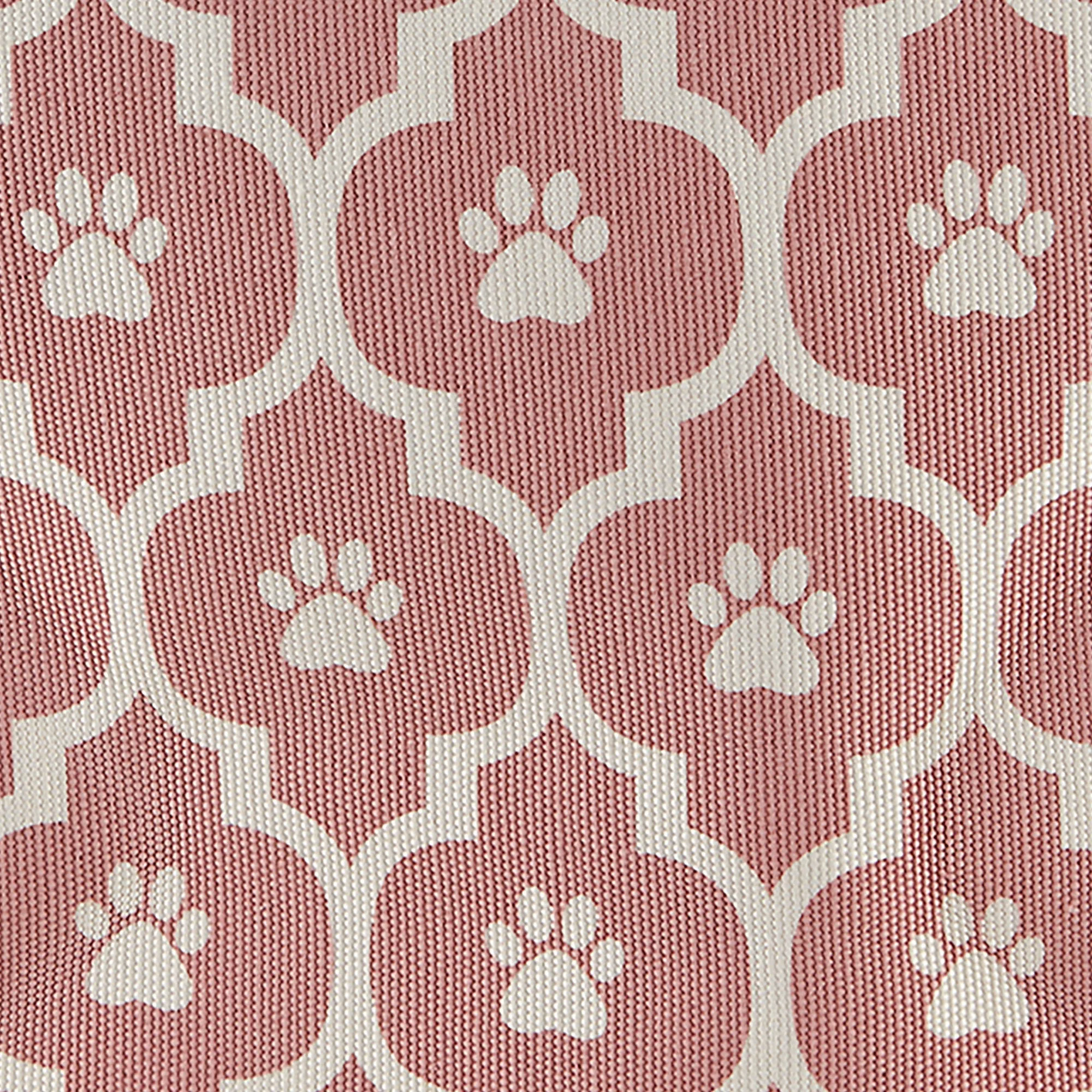 Polyester Pet Bin Lattice Paw Rose Round Medium 12X15X15