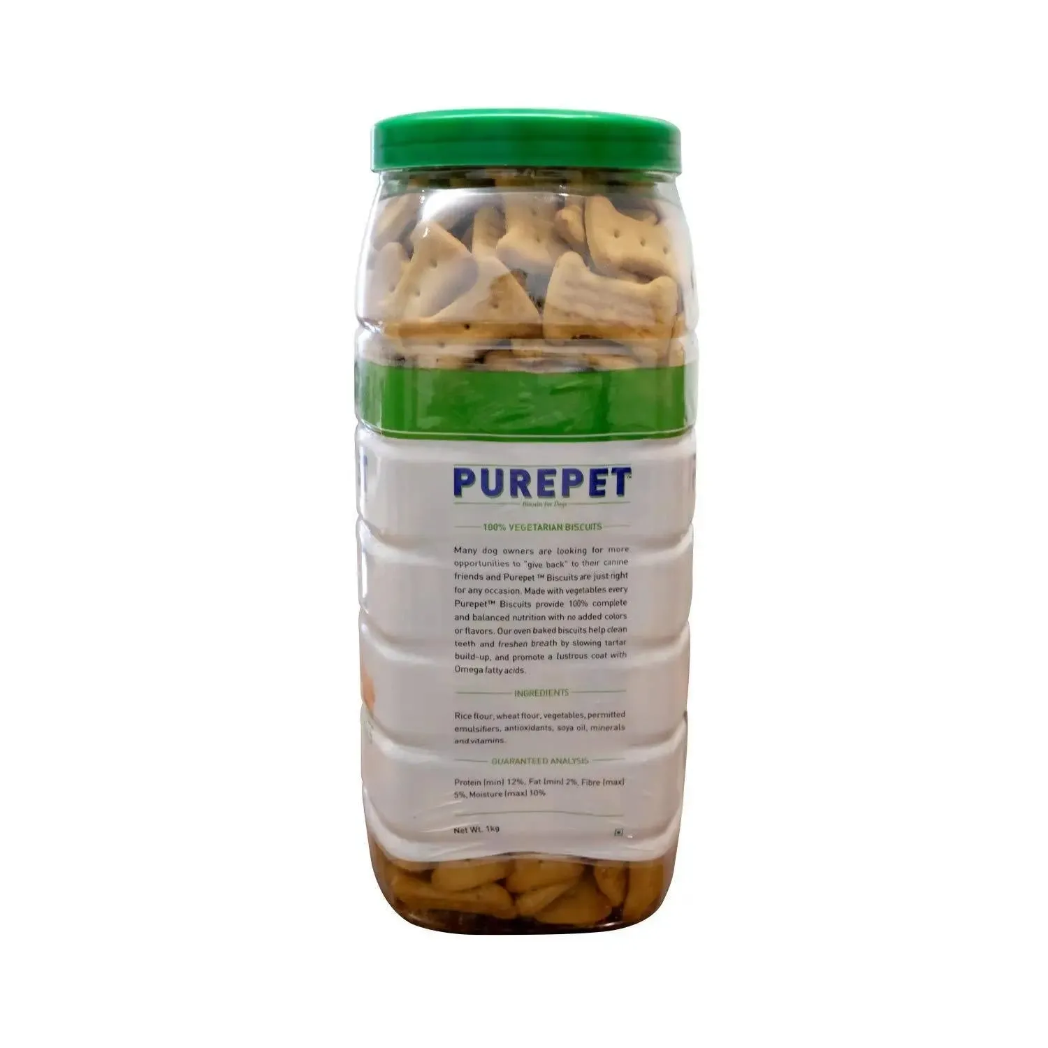 Purepet 100% Vegeterian Biscuit,Dog Treats- Jar, 1kg