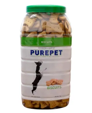 Purepet 100% Vegeterian Biscuit,Dog Treats- Jar, 1kg