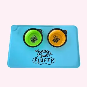 "Feed Me Human" Yellow Dog Food Mat