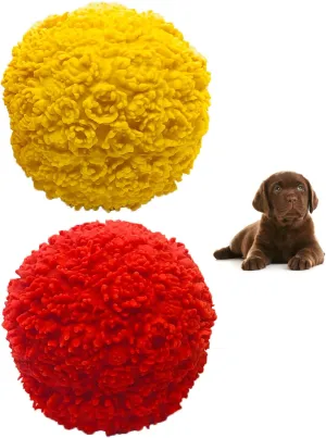 Set of 2 Squeaky Rubber Balls for Puppies - 3" - Sensory Dog Toys - Soft Natural Rubber (Latex) - Puppies Small Breeds - Free from Harmful Chemicals Handpainted