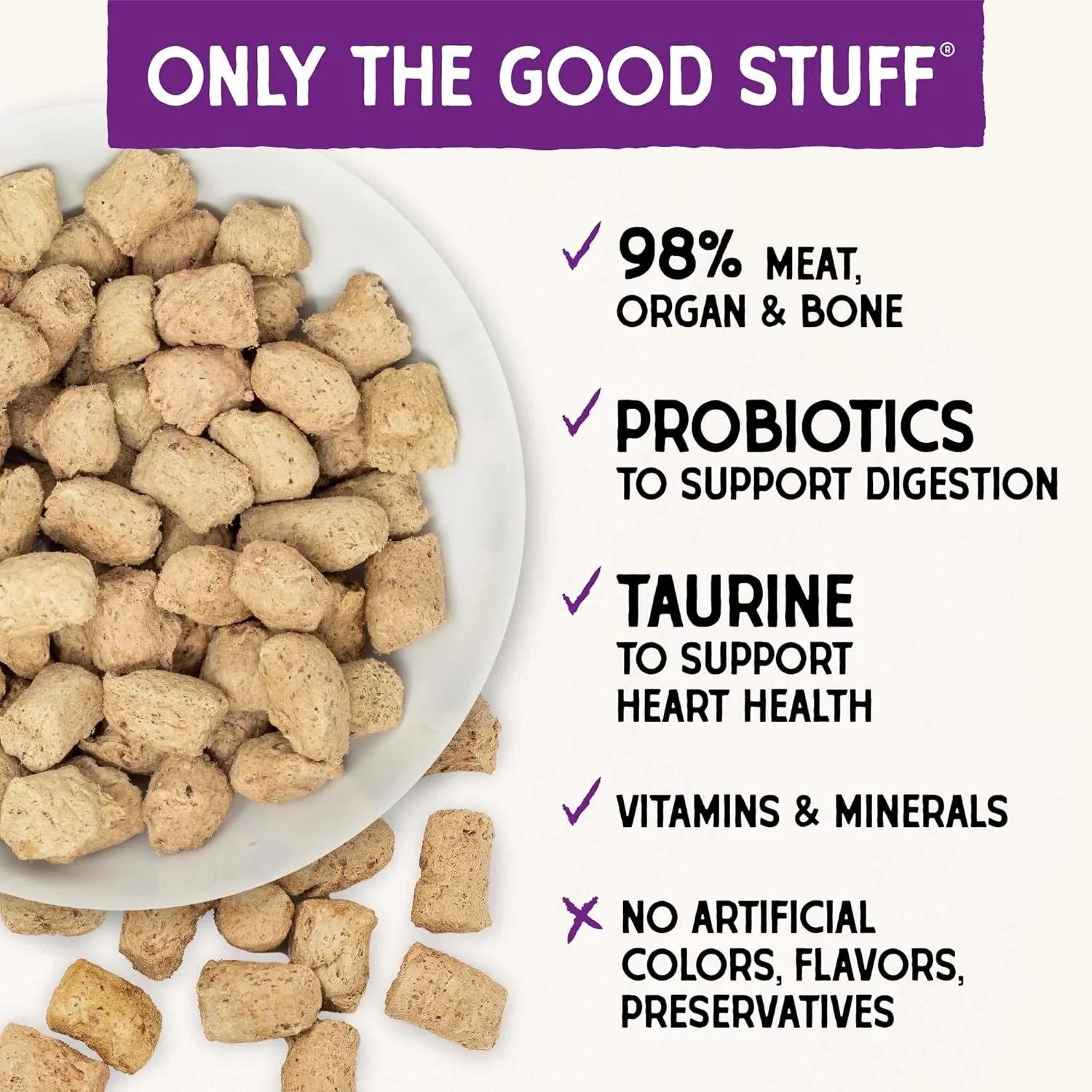 Stella & Chewy's Freeze-Dried Raw Cat Dinner Morsels - Premium Duck & Goose Recipe with 98% Cage-Free Poultry & Organs - Natural Grain-Free Cat & Kitten Food - Made in USA - 3.5 oz
