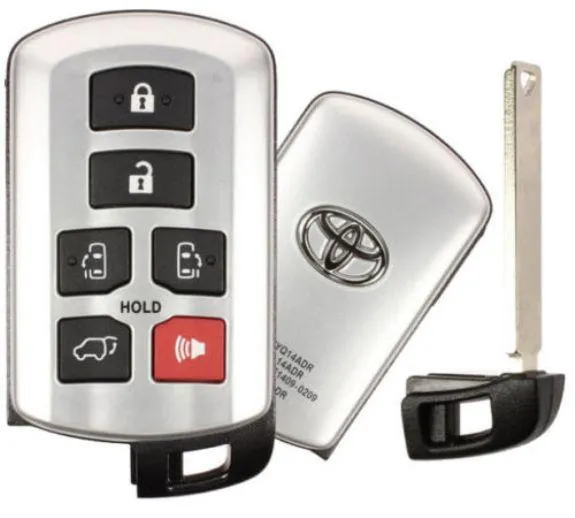 Toyota LOGO Sienna Smart Proximity Key, Push Button Start Keyless Remote FOB with Emergency Key (HYQ14ADR-6B-FOB-LOGO)