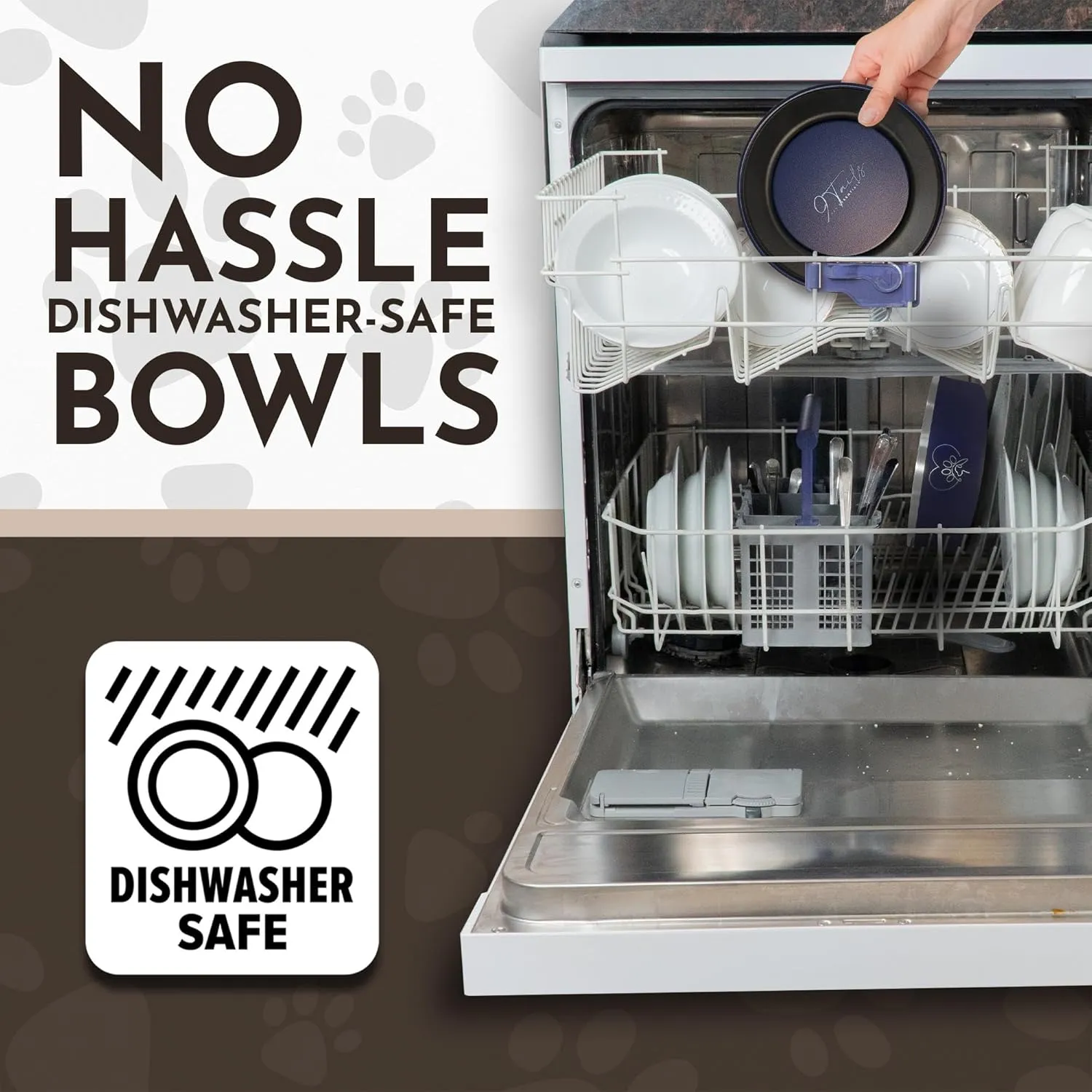 Watering Hole- Stainless Steel Dog Bowl, Insulated Dog Bowls, Non Slip, Diswasher Safe, Cats, Dog Food Bowls, Dog Water Bowl, Puppy Dog Bowl for Small Medium Dogs (Dark Blue, 18 oz)