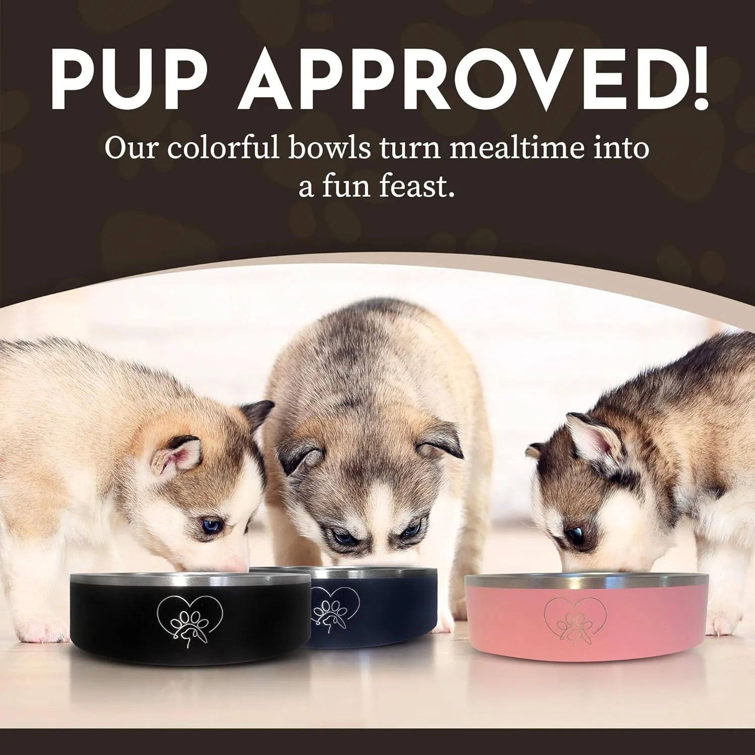 Watering Hole- Stainless Steel Dog Bowl, Insulated Dog Bowls, Non Slip, Diswasher Safe, Cats, Dog Food Bowls, Dog Water Bowl, Puppy Dog Bowl for Small Medium Dogs (Dark Blue, 18 oz)
