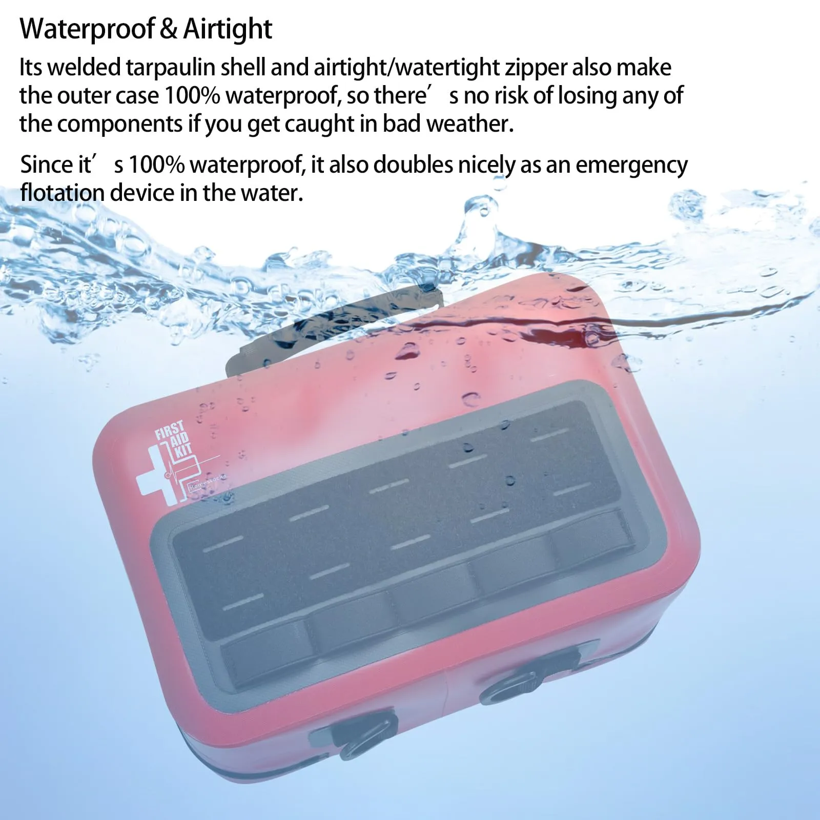 Waterproof First Aid Kit with Well Organized Labelled Compartments, First Aid Kits with Removable MOLLE System for Cars, Boats, Trucks, Outdoor Emergencies - Large First Aid Trauma Kits - 348 Piece