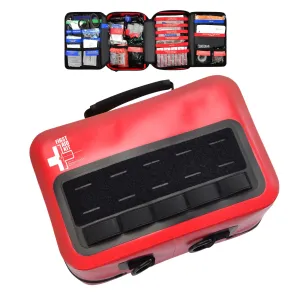 Waterproof First Aid Kit with Well Organized Labelled Compartments, First Aid Kits with Removable MOLLE System for Cars, Boats, Trucks, Outdoor Emergencies - Large First Aid Trauma Kits - 348 Piece