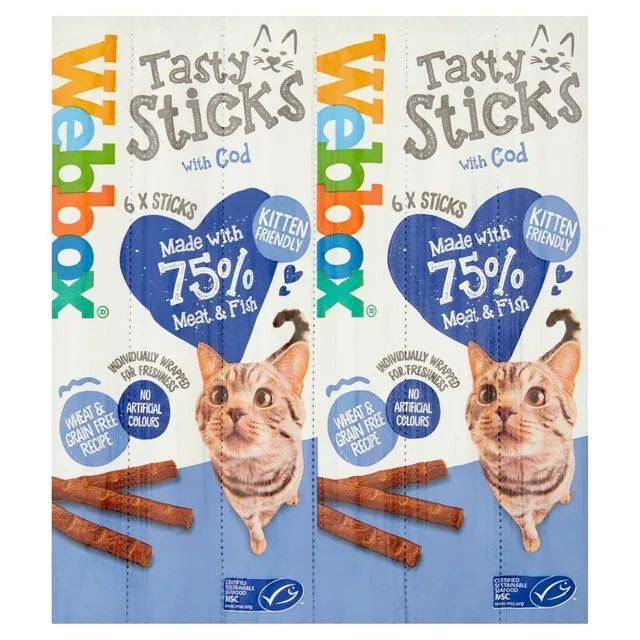 Webbox Cat's Delight Tast Sticks, Cod (6 Pcs)